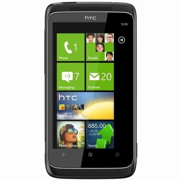 HTC 7 Trophy T8686 8GB schwarz entsperrt Smartphone guter Zustand