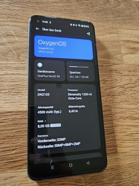 Smartphone – OnePlus Nord 2 – 5G mit 8GB / 128GB Speicher – Smartphone