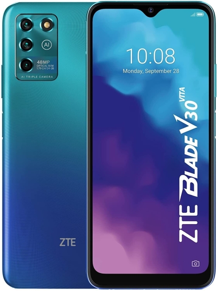 ZTE Blade V30 Vita 128GB blau 4G LTE Dual Sim entsperrt Smartphone makellos A++