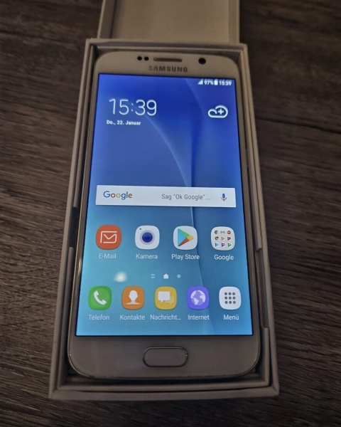 Samsung Galaxy S6 SM-G920F – 32GB – White Pearl (Ohne Simlock) Smartphone…