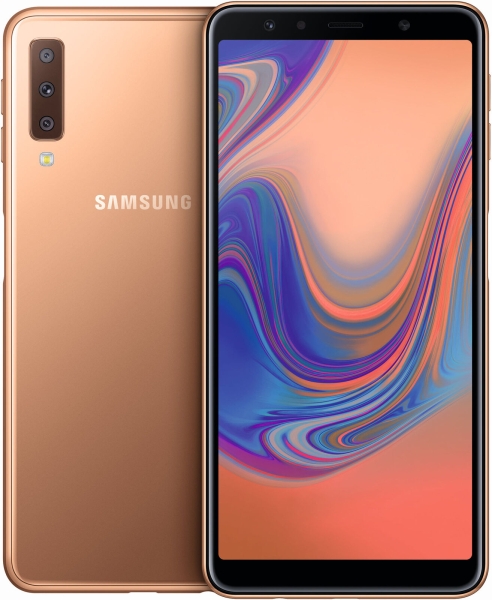 Samsung A750F Galaxy A7 2018 DualSim gold 64GB LTE Android Smartphone 6″ 24MPX