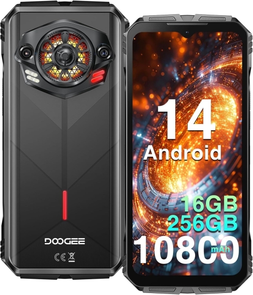 Doogee S Punk robustes Smartphone Android 14, 16GB+256GB/1TB, 10800mAh 33W Ladegerät