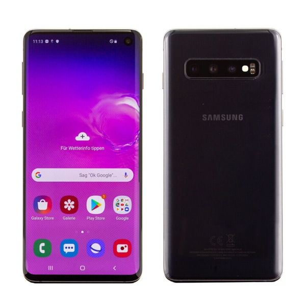 Samsung Galaxy S10 Smartphone Schwarz 128GB 6.1 Zoll 8 GB RAM Akzeptabel