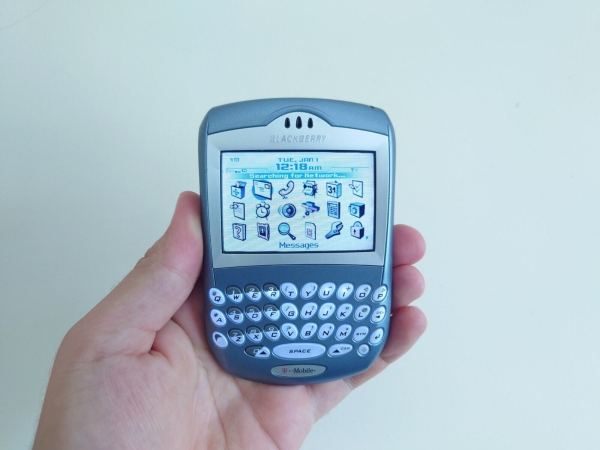 Selten QWERTY BlackBerry 7290 Satin Blau Entsperrt Smartphone Sammlerstück Telefon