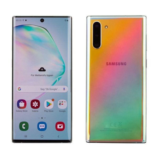 Samsung Galaxy Note 10 Smartphone Aura Glow 256GB 6,3 Zoll 16MP Android Sehr Gut