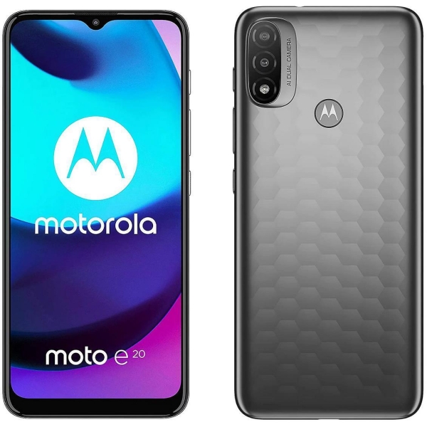 Motorola E20 Smartphone Handy  grau 16,56 cm 6,52 Zoll, 32 GB Speicherplatz 13MP