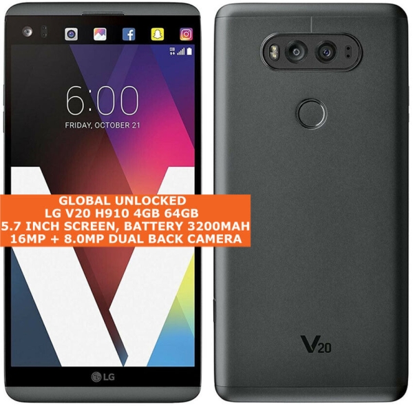 LG V20 H910 4GB 64GB Quad Core AT&T 5,7″ HD Bildschirm B&O 4g entsperrt Android