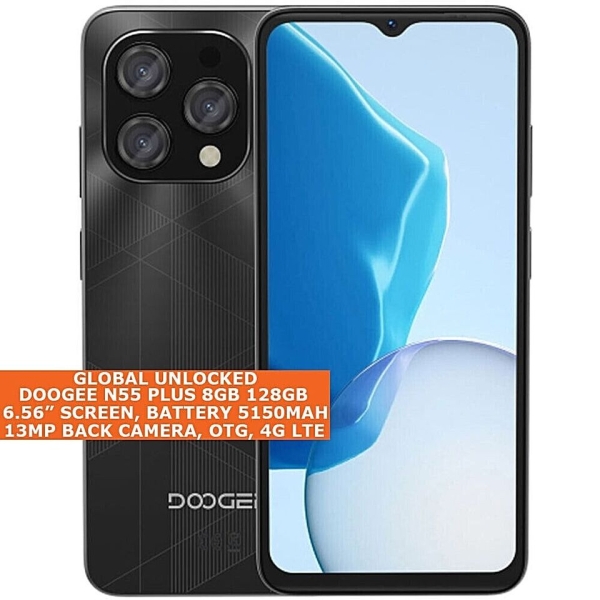 DOOGEE N55 PLUS 8GB 128GB Octa-Core 6,56″ Face Unlock 4G Android LTE Smartphone