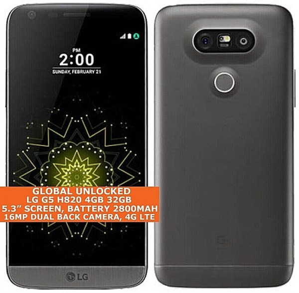 LG G5 H820 4GB 32GB Quad Core 5,3″ Display 16mp Kamera Android 4g LTE Smartphone