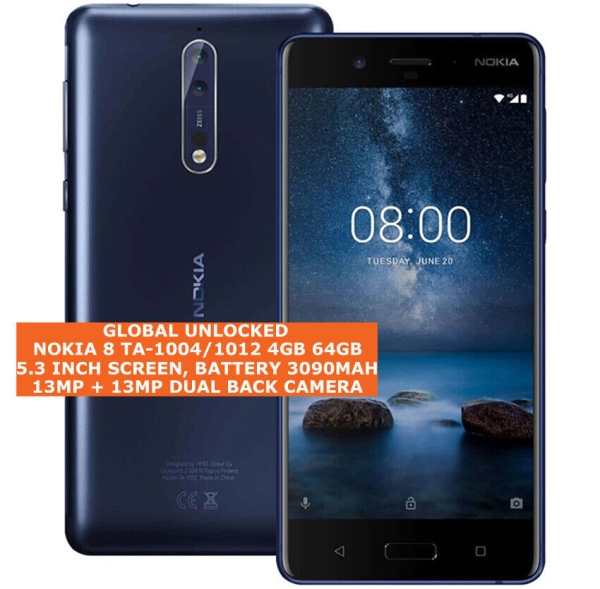 Nokia 8 TA-1004/1012 4GB 64GB Octa-Core 13mp Fingerabdruck 5,3″ Android Smartphone