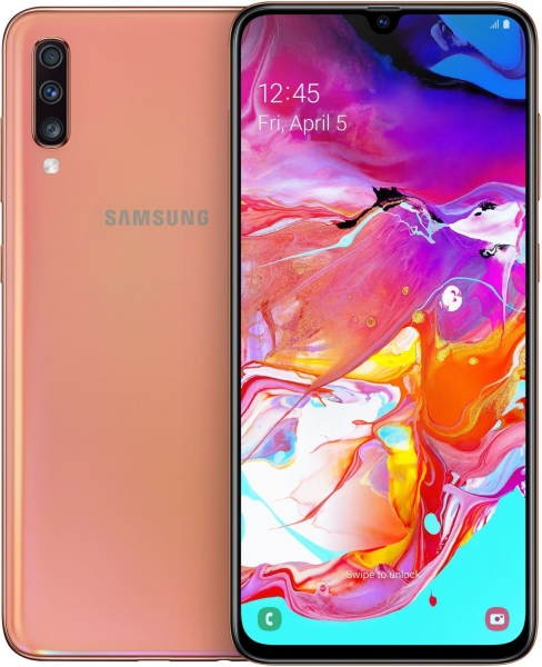 SAMSUNG Galaxy A70 128GB Koralle – Gut – Smartphone