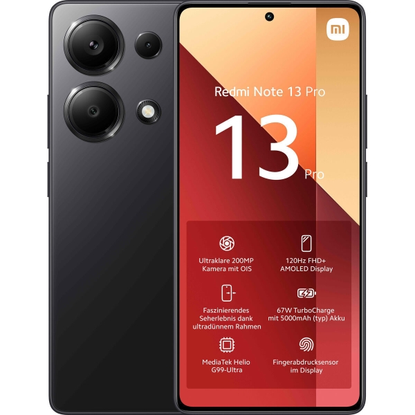 Smartphone Xiaomi Redmi Note 13 PRO 6,67″ 8 GB RAM 256 GB Schwarz