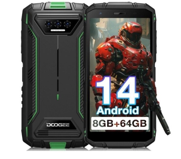 Global Doogee S41T Rugged Smartphone 6300mAh Octa Core 13MP Android 14 8GB+64GB