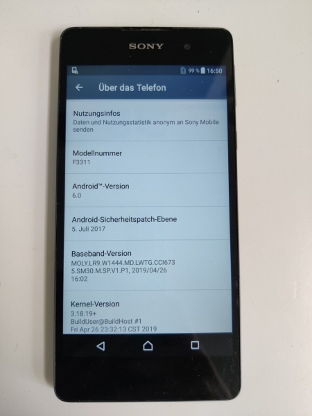 Sony Xperia E5 (F3311) – 16GB – Graphite Black (Ohne Simlock) Smartphone