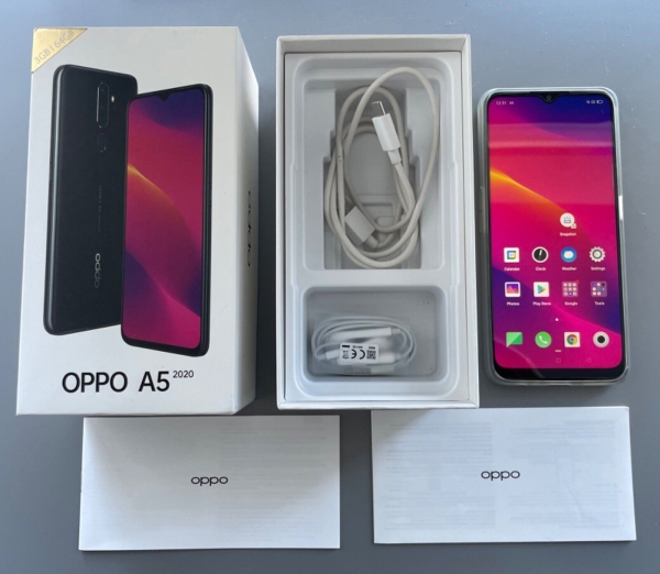 Oppo A5 2020 64gb 6,5″ Display Dual Sim auf O2 Spiegel Schwarz Android Smartphone