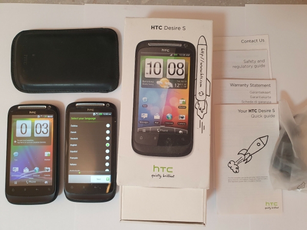 HTC Desire S – ZWEI Handys VERPACKT – überwiegend funktionsfähig siehe Text (Ersatzteile/Reparatur)