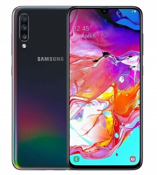 Samsung Galaxy A70 128GB Dual Sim entsperrt Smartphone schwarz im guten Zustand