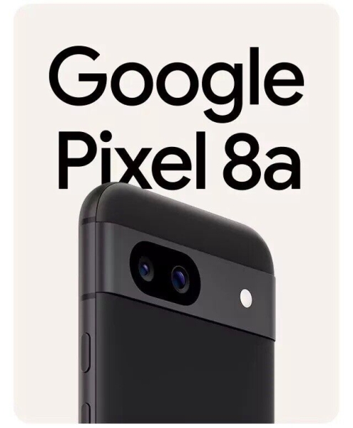 Google Pixel 8a 5G Smartphone 128GB 8GB RAM Dual-SIM-frei entsperrt Obsidian A