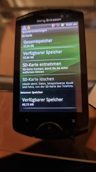 Sony Ericsson Live mit Walkman WT19I 64GB Smartphone Schwarz ohne simlock