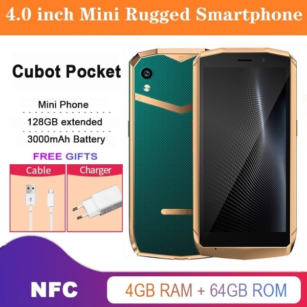 4,0″ Mini Robust Smartphone Cubot Pocket 4G LTE Android 11 4GB+64GB NFC Dual SIM