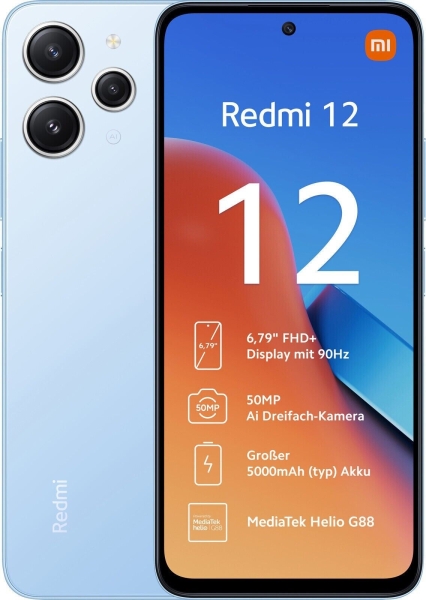 Smartphone Xiaomi Redmi 12 Handy 4 GB RAM 128 GB 6,79″ 50 Mp Sky Blue 5000 mAh