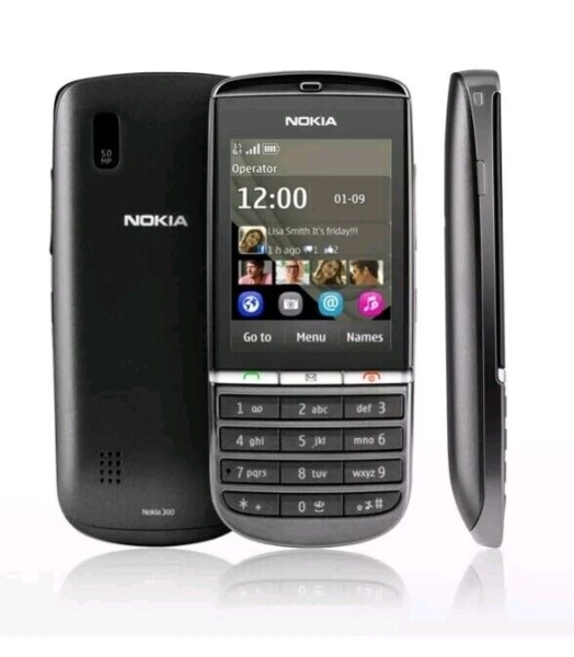 Nokia Asha 300 schwarz (O2) Retro Handy in sehr gutem Zustand