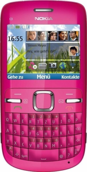 Smartphone NOKIA C3-00 Hot Pink /  Rosa – ohne SIM-Lock  + 2Gb MicroSD  NEU/OVP