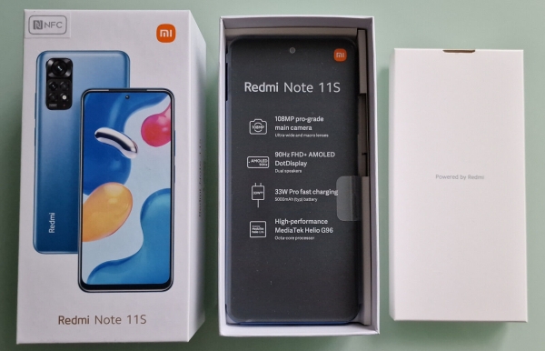 Smartphone Xiaomi Redmi Note 11S blau, 6GB RAM, 128GB Dual SIM Android 5000 mAh