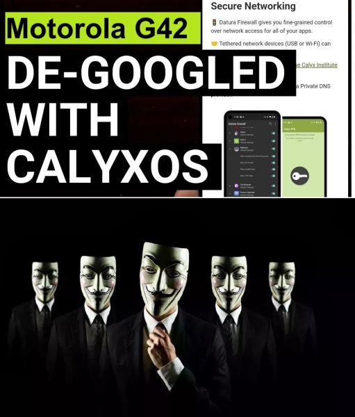 FreiheitsHandy CalyxOS Degoogled Smartphone Motorola Moto G42 Anonym Safe VPN !