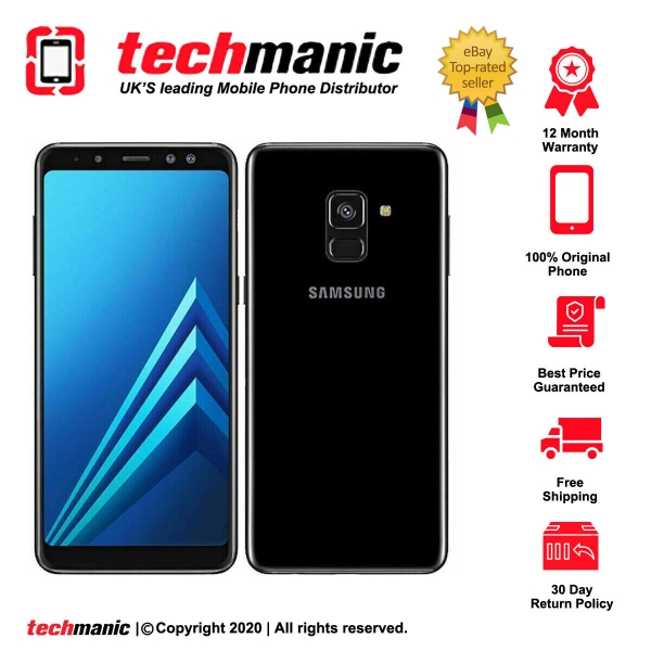 Samsung Galaxy A8 (2018) SM-A530F – 32GB – Smartphone schwarz (entsperrt) – Klasse A