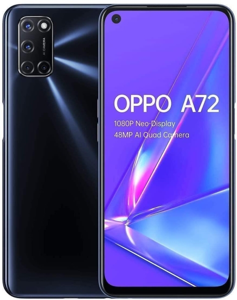 Oppo A72 128GB schwarz entsperrt SIM-frei Android Handy Smartphone CPH-2067 C1