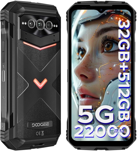 Doogee V Max Pro Rugged Smartphone 5G, 22000mAh/33W, 512GB ROM, Dimensity 7050