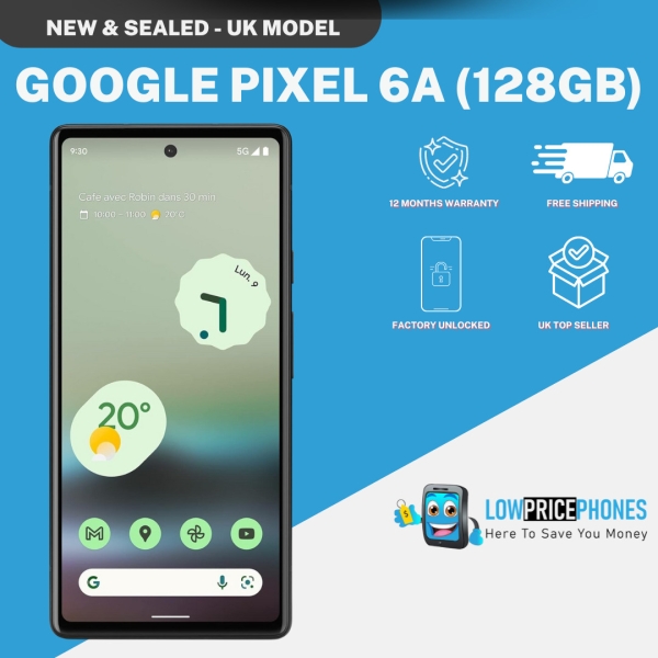 Neu & versiegelt Google Pixel 6a 6,1″ (128GB) 5G entsperrt