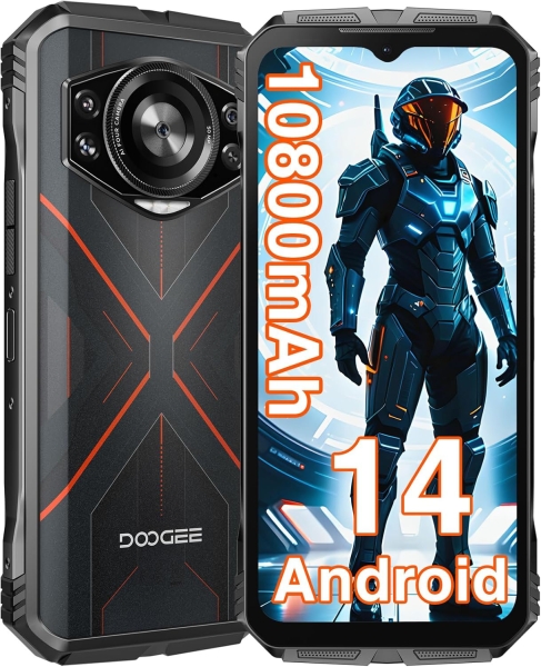 DOOGEE S Cyber Rugged Smartphone Android 14, 10800mAh Akku Rugged Phone, 50MP