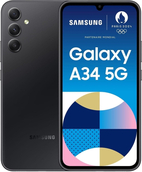 Samsung Galaxy A34 5G Smartphone 6,5″ 128GB 6GB RAM entsperrt Graphite