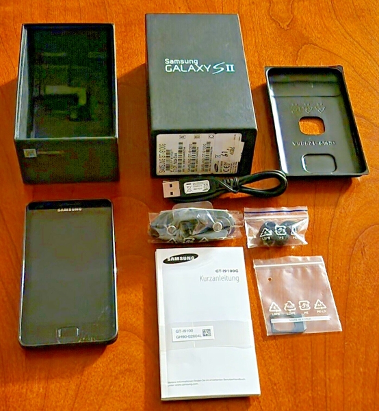 Samsung Galaxy S II GT-I9100G/Noble Black (Ohne Simlock) Smartphone OVP + Zubeh.