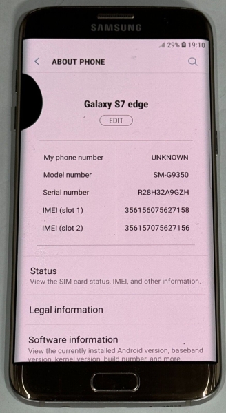 Samsung Galaxy S7 edge SM-G935F – 32 GB – Smartphone goldfarben (entsperrt) – 1 Punkt