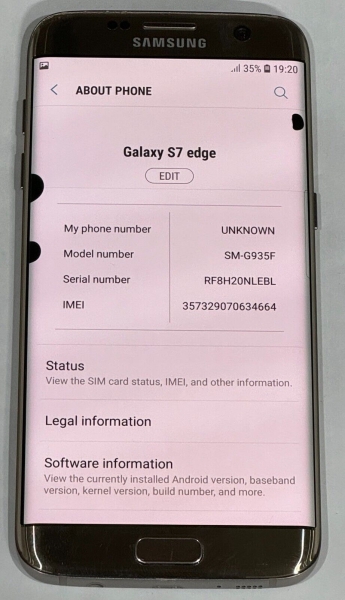 Samsung Galaxy S7 edge SM-G935F – 32GB – Gold (entsperrt) Smartphone – 3 Punkte