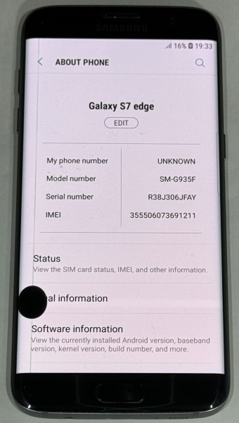 Samsung Galaxy S7 edge SM-G935F – 32GB – schwarzes (entsperrt) Smartphone – Dot + Line