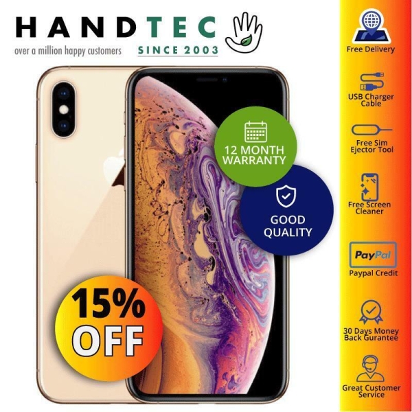 Apple iPhone XS 64GB SIM kostenlos entsperrt Gold – gut (B) – TOP UK ANGEBOT