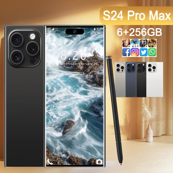 2024 Neu S24 Pro Max Handy 6GB+256GB Entsperrte Android14 Dual SIM 5G Smartphone