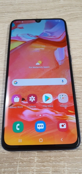 SAMSUNG GALAXY A70  128GB SMARTPHONE BLAU HÄNDLER – GUT