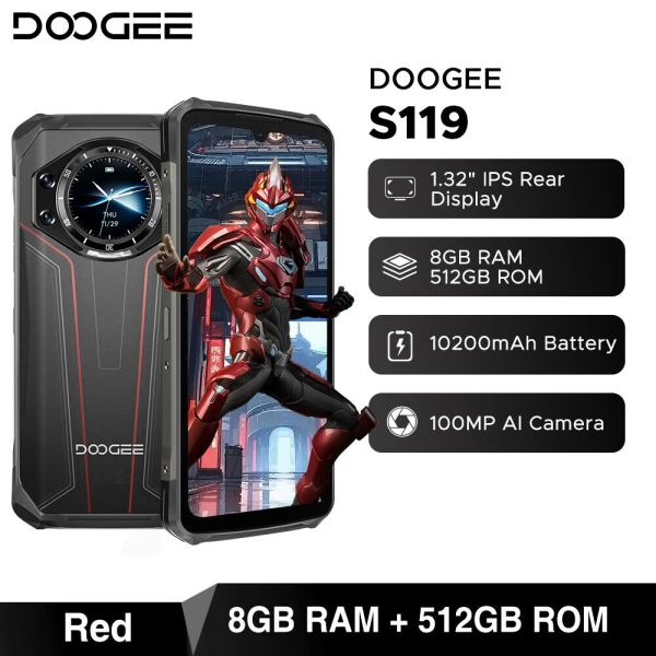 Doogee S119 Rugged Smartphone 6,72″ 8GB RAM 512GB ROM 100MP 10200mAh NFC IP69K