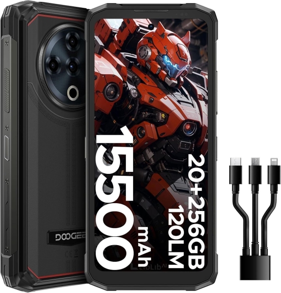 Doogee Fire 6 Power Android 14 Rugged Smartphone 20GB+256GB 15500mAh 4G entsperrt