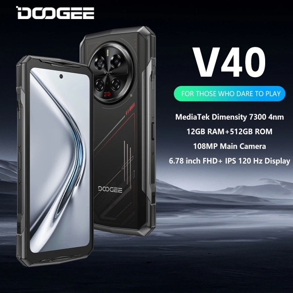 Doogee V40 5G Rugged Phone 12GB 512GB Gaming 6,78″ 108MP IP68 IP69K Smartphone