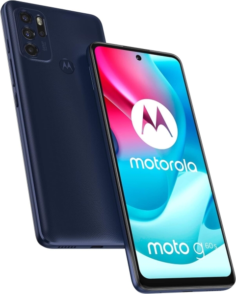 Motorola Moto G60S 128GB 4GB RAM entsperrt Telefon Mediatek Dual Sim 64MP Tinte blau