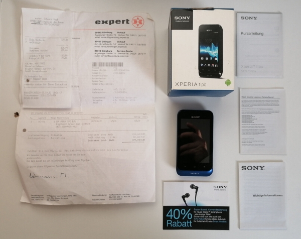 Sony Xperia tipo ST21i – 2,969MB – Blau (Ohne Simlock) Smartphone