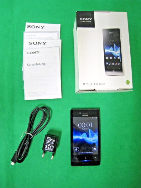 SONY Xperia miro ST23i – 4GB – Schwarz – Ohne Simlock – Smartphone Handy – OVP