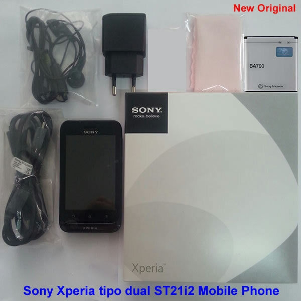 100 % Original Sony Xperia Tipo Dual Sim ST21i2 3G WiFi 3,15MP entsperren Handy