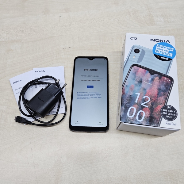 GEBRAUCHT – NOKIA C12 64 GB Charcoal Dual SIM Smartphone